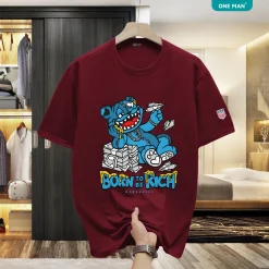 Áo thun nam nữ in hình Born To Be Rich - AP245 - Đỏ