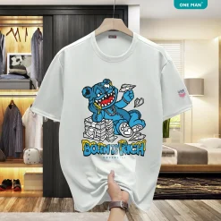 Áo thun nam nữ in hình Born To Be Rich - AP245 - Trắng