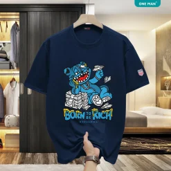 Áo thun nam nữ in hình Born To Be Rich - AP245 - Xanh than