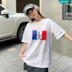 Áo phông nam nữ mùa hè in hình Paris - AP247 - Nữ