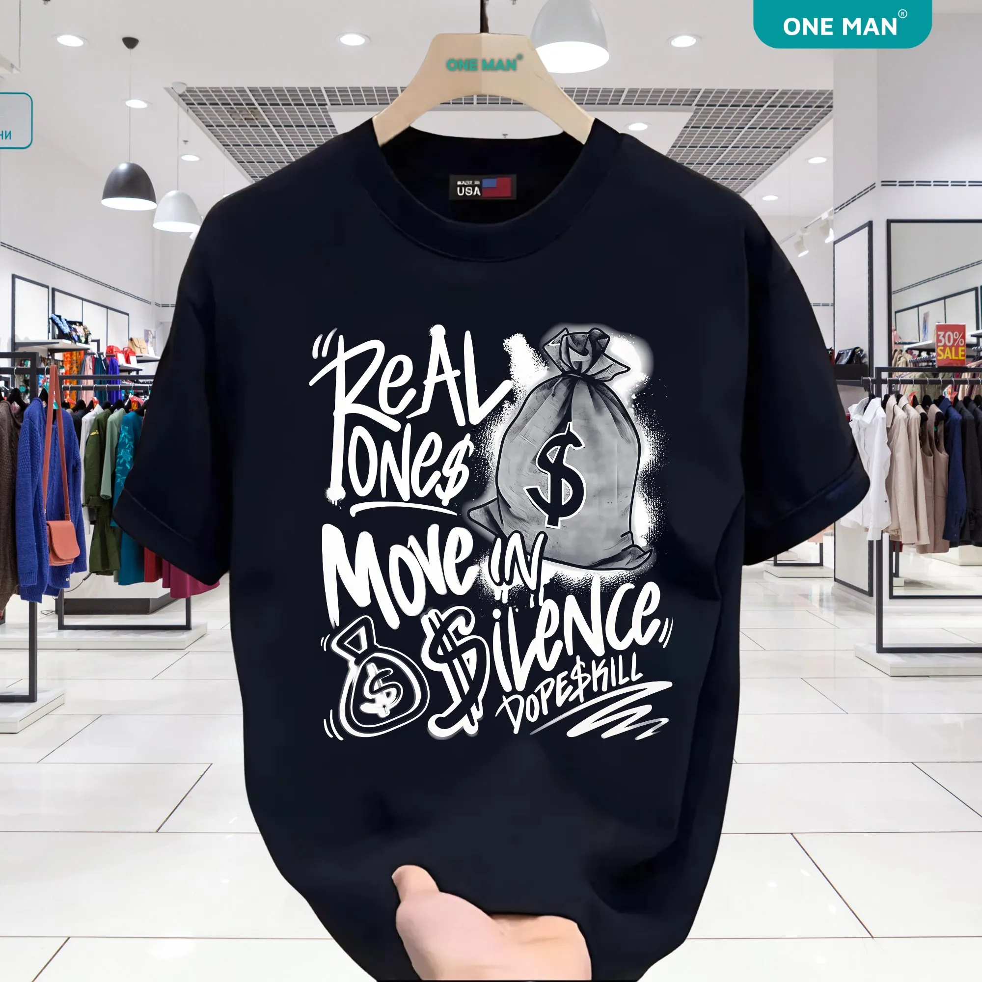 Áo thun nam nữ cotton 100% - AP249 - Đen