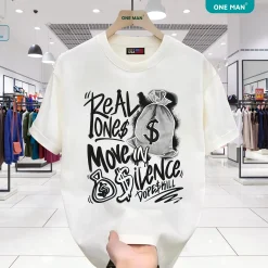 Áo thun nam nữ nhập khẩu - AP249 - Trắng