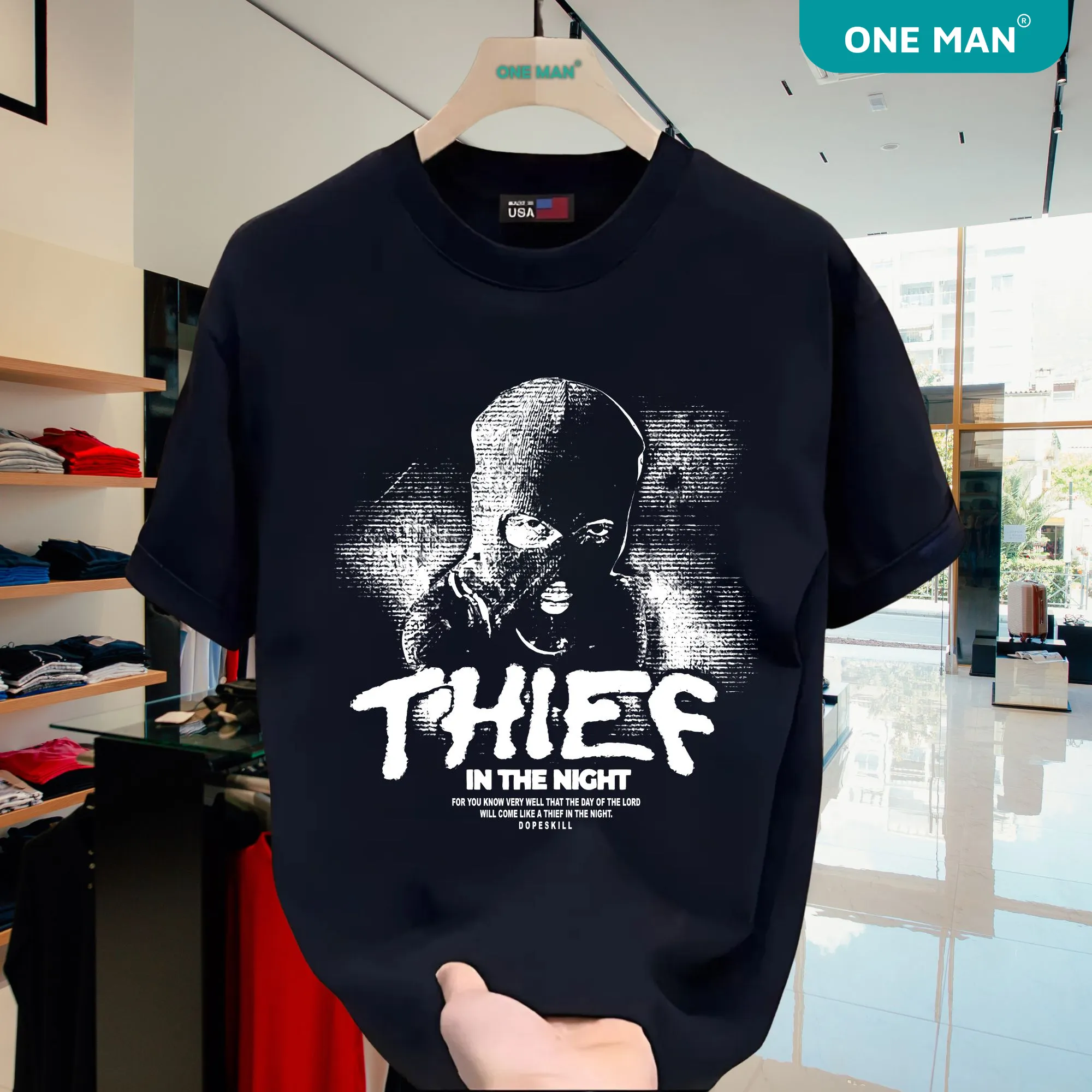 Áo thun nam nữ in hình Thief In The Night - AP259 - Đen