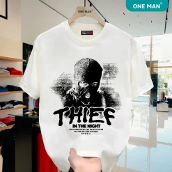 Áo thun nam nữ in hình Thief In The Night - AP259 - Trắng