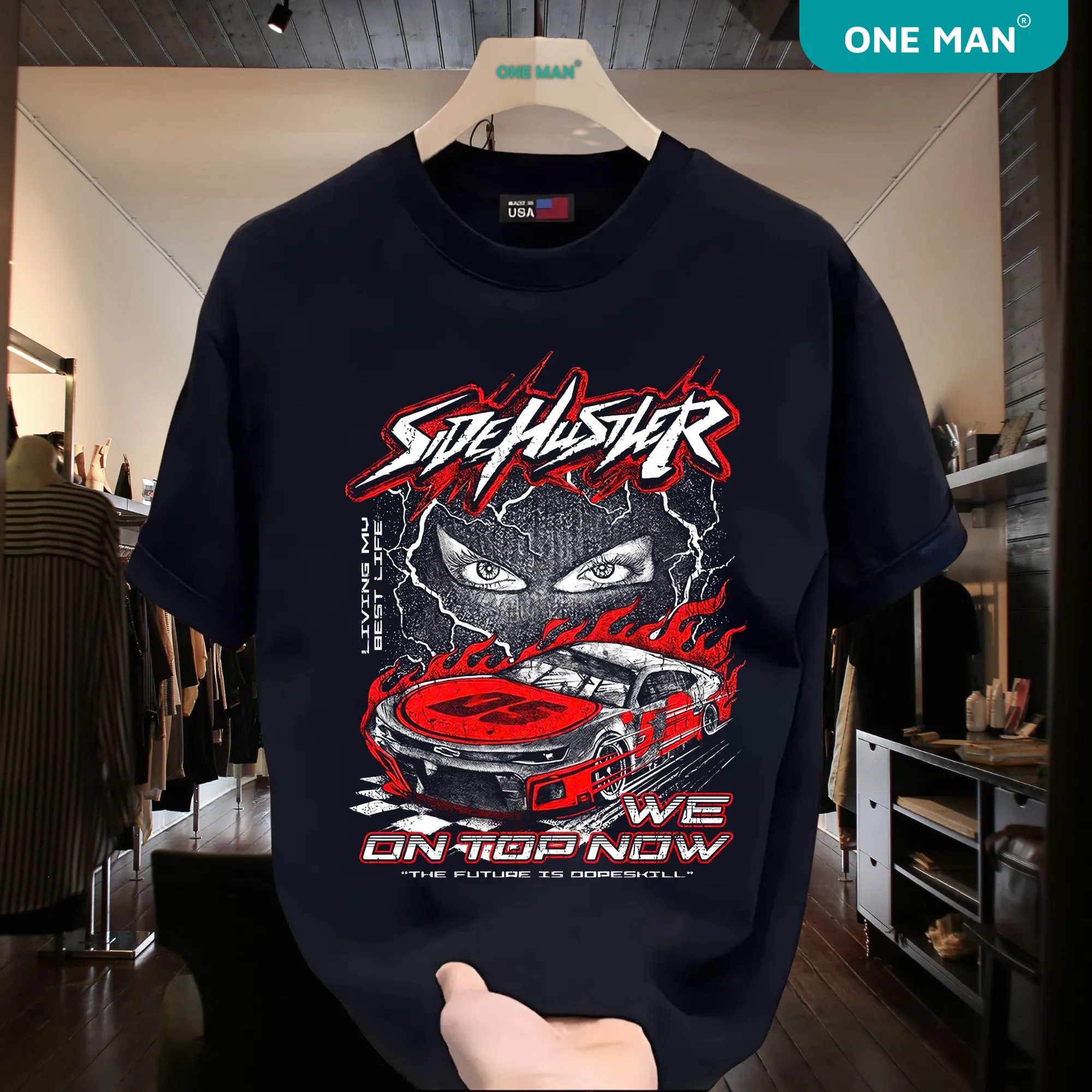 Áo thun nam nữ in hình Speedster - AP260 - Đen