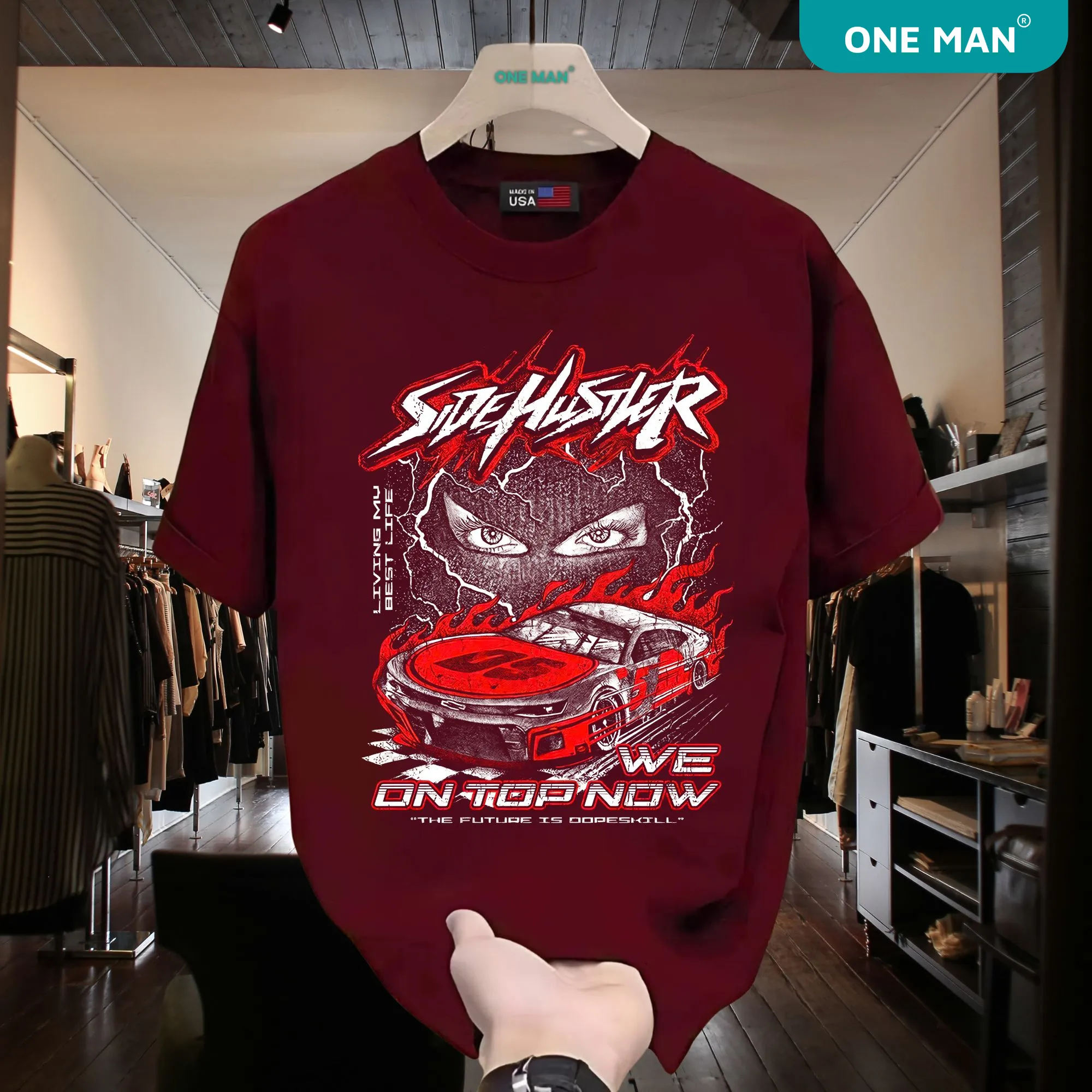 Áo thun nam nữ in hình Speedster - AP260 - Đỏ