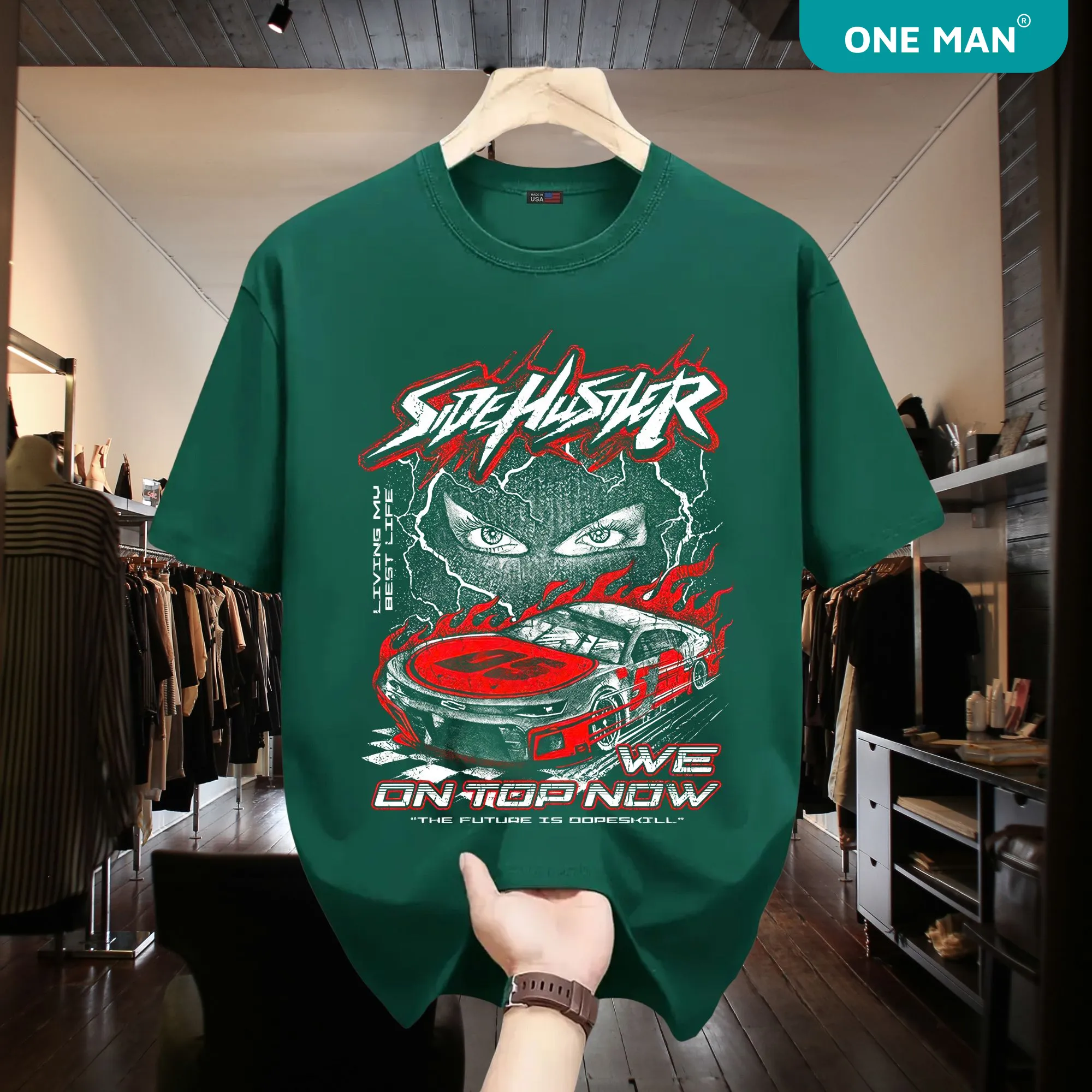 Áo thun nam nữ in hình Speedster - AP260 - Xanh lá