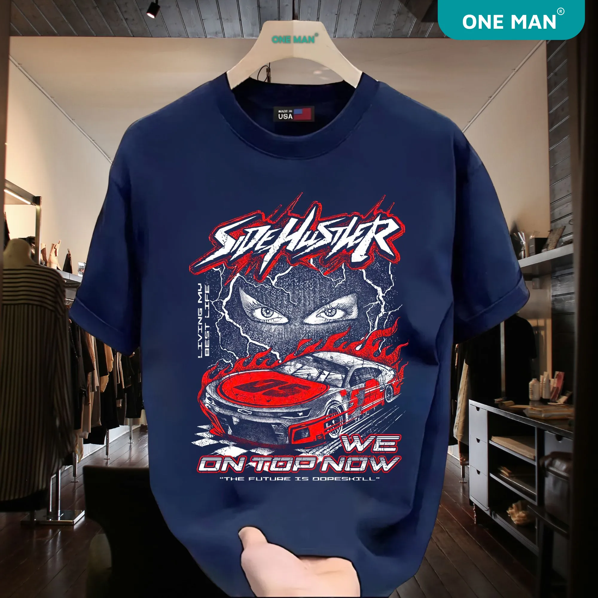 Áo thun nam nữ in hình Speedster - AP260 - Xanh than