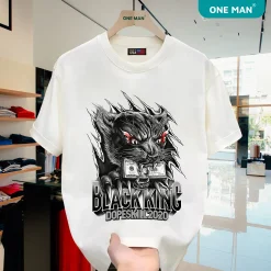 Áo thun nam nữ in hình Black King - AP261 - Trắng