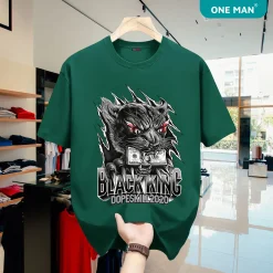Áo thun nam nữ in hình Black King - AP261 - Xanh lá