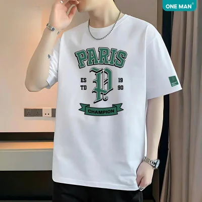 Áo thun nam nữ in chữ Paris Champion - AP307 - Nam 1
