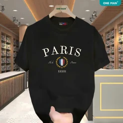 Áo thun cổ tròn Unisex Paris - AP314 - Đen
