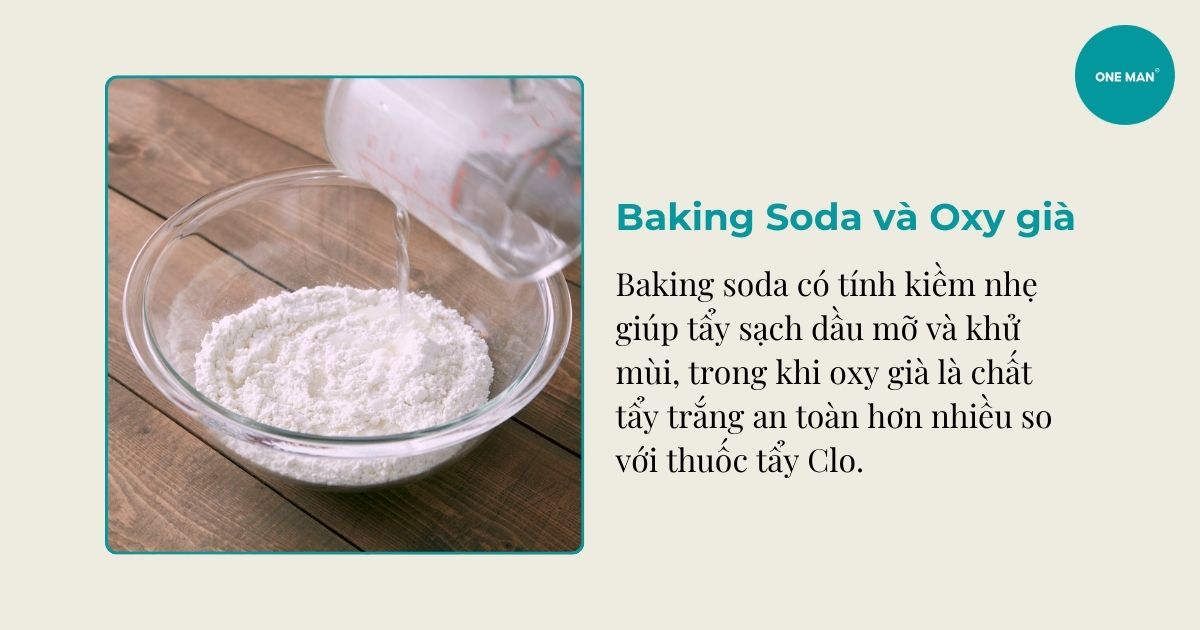 Sử dụng hỗn hợp Baking Soda và Oxy già