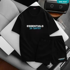 Bộ quần áo thun nam nữ ESSENTIALS San Francisco - SD292 - Đen