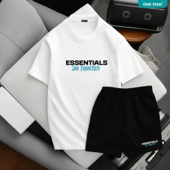 Bộ quần áo thun nam nữ ESSENTIALS San Francisco - SD292 - Trắng