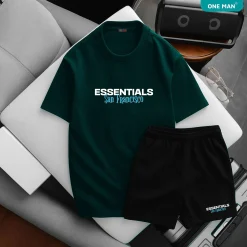 Bộ quần áo thun nam nữ ESSENTIALS San Francisco - SD292 - Xanh lá