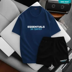 Bộ quần áo thun nam nữ ESSENTIALS San Francisco - SD292 - Xanh than