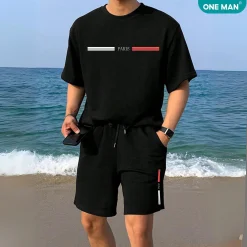 Bộ quần áo thun Unisex in hình Paris - SD294 - Nam 1