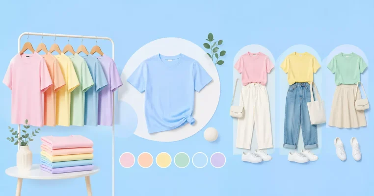 Phối màu Pastel áo thun: Bí quyết Mix đồ chuẩn đẹp