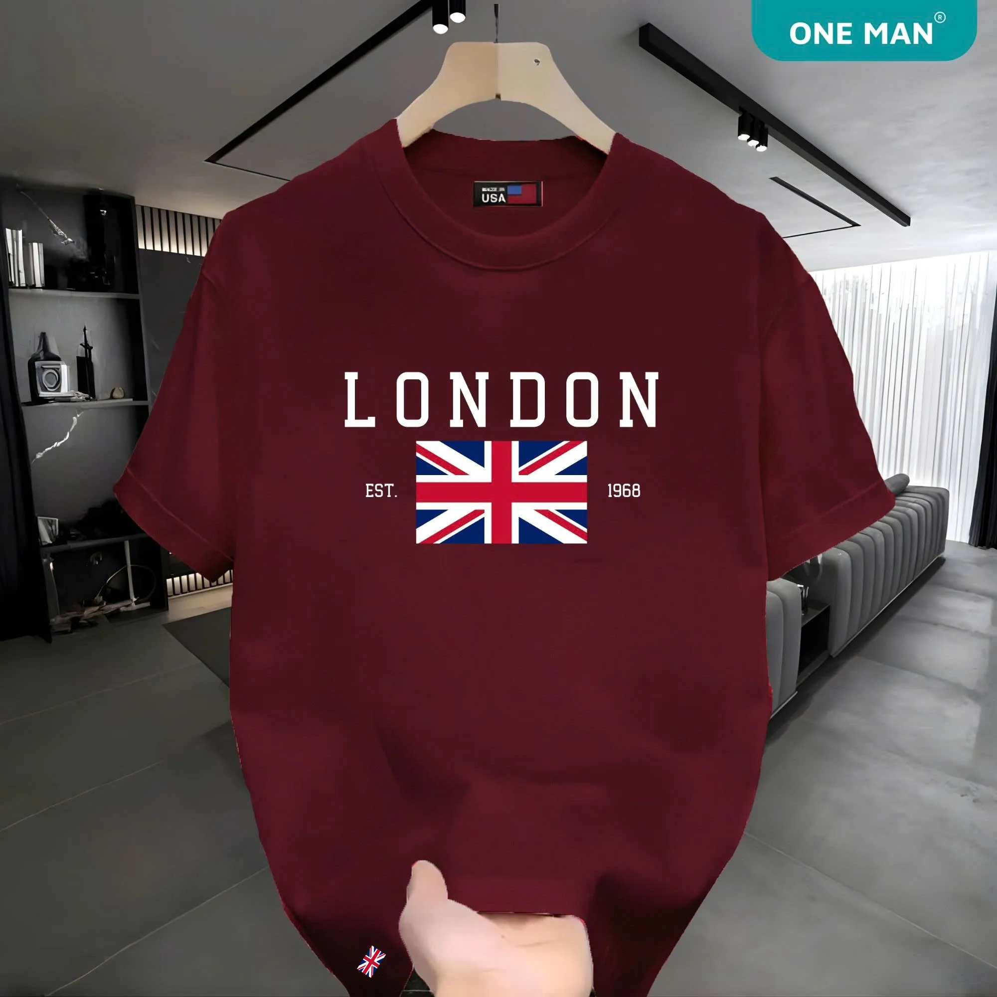 Áo thun cổ tròn 100 Cotton London - AP325 - Đỏ