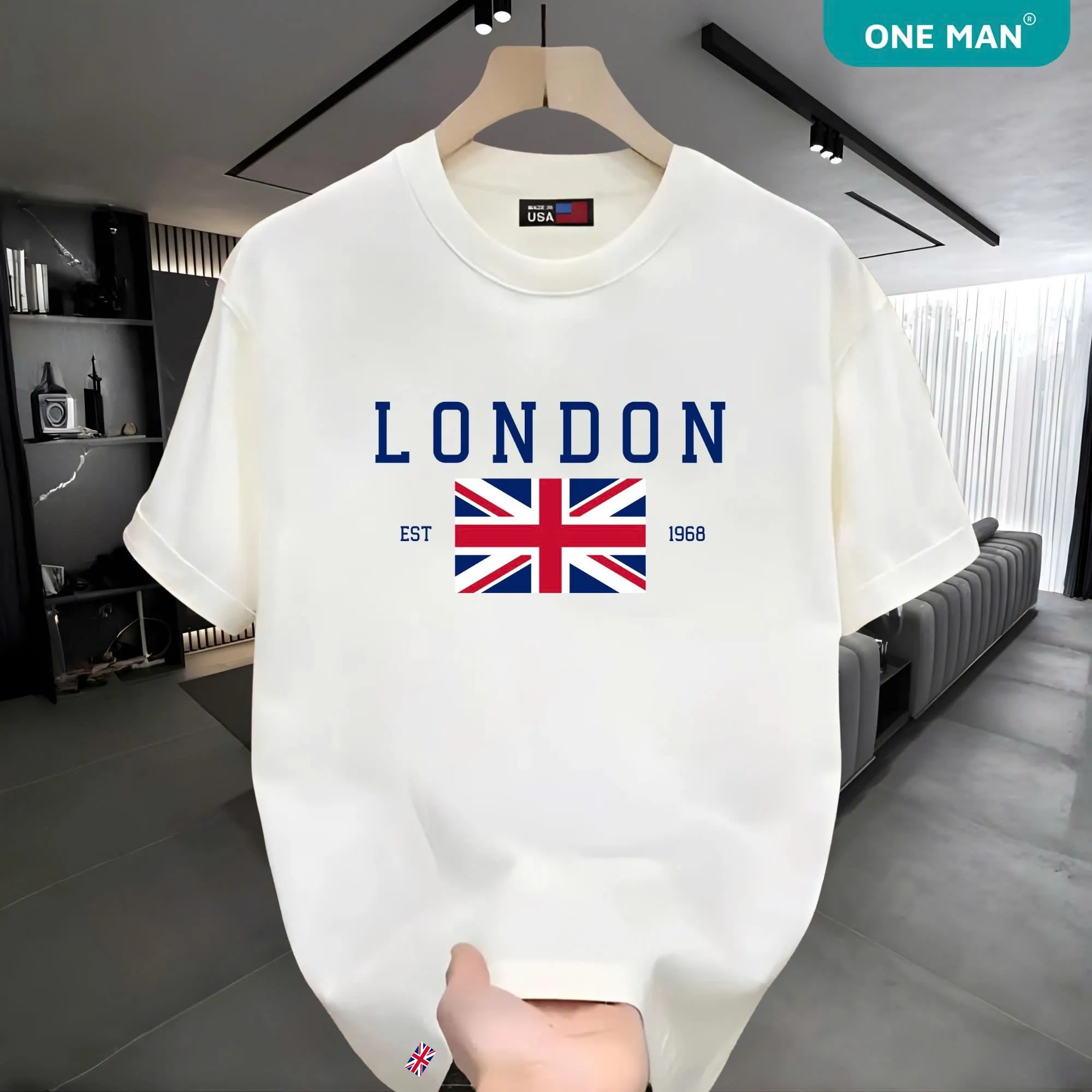 Áo thun cổ tròn 100 Cotton London - AP325 - Trắng