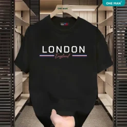 Áo thun Cotton in chữ London - AP321 - Đen