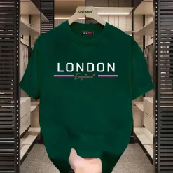 Áo thun Cotton in chữ London - AP321 - Xanh lá
