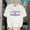 Áo thun Mem Min Thoáng mát in chữ London - AP323 - Trắng
