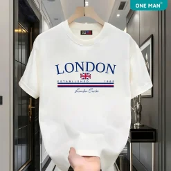 Áo thun Mem Min Thoáng mát in chữ London - AP323 - Trắng