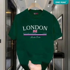Áo thun Mem Min Thoáng mát in chữ London - AP323 - Xanh lá