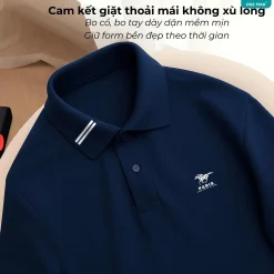 Áo Polo nam cổ bẻ Cotton Mem Thoang Khi - PL111 - Xanh Than 1