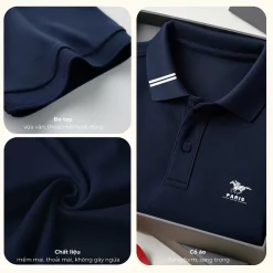 Áo Polo nam cổ bẻ Cotton Mem Thoang Khi - PL111 - Xanh Than 2