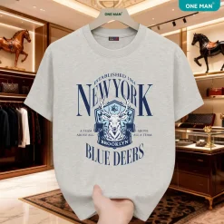 Áo thun cổ tròn in New York - AP330 - Xám