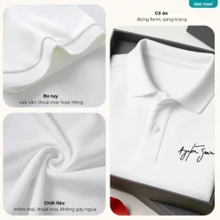 Áo thun Polo nam Cotton Duracot Tang Kem Hop - PL060 - Trắng 3