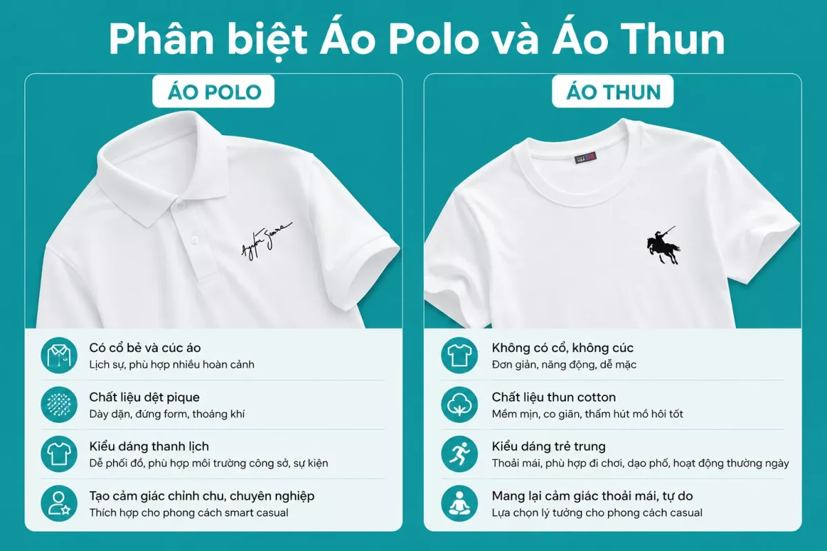 Phân biệt áo Polo và áo thun