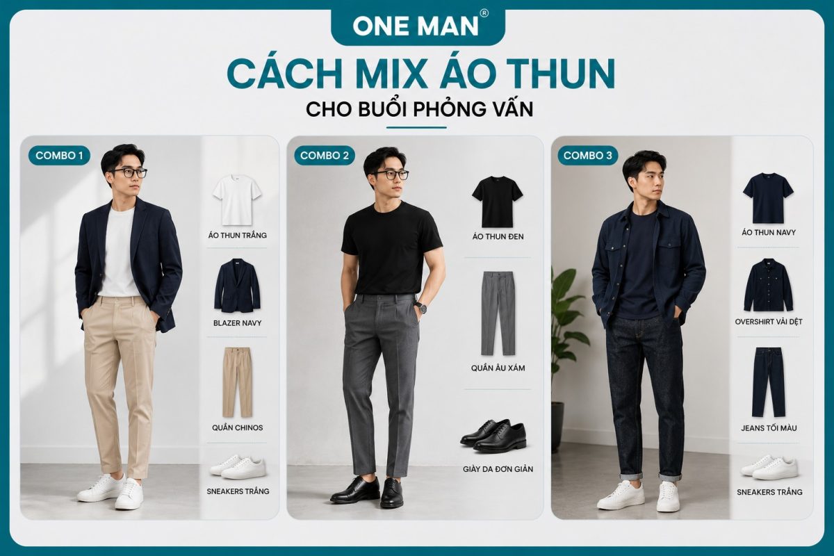 Cách mix áo thun cho buổi phỏng vấn