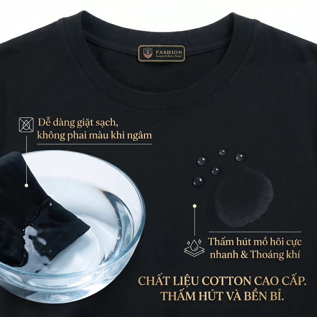 Áo thun nam nữ Cotton Cao cấp in hình - AP404 - Đen 1