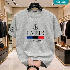 Áo thun nam nữ Cotton Cao cấp in hình - AP404 - Xám