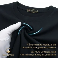 Áo thun nam nữ Cotton cổ tròn Cao cấp - AP428 - Đen 1