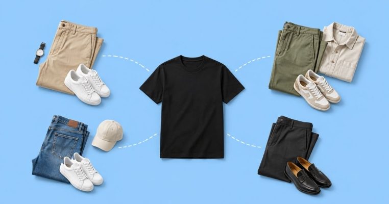Phối đồ với áo thun đen nam