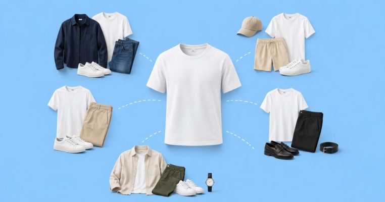 Phối đồ với áo thun trắng nam